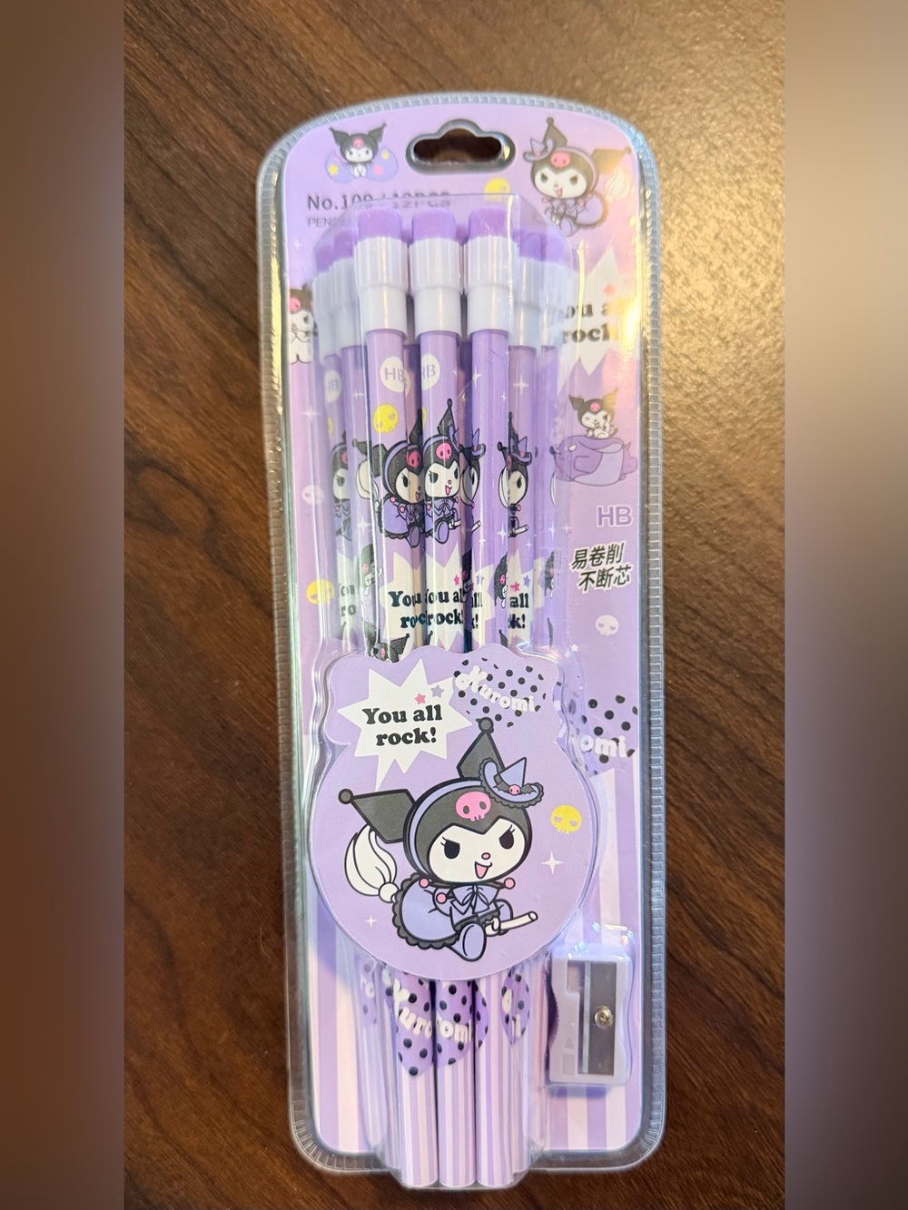 12 ok Kuromi Pencils and sharpener NEW in package